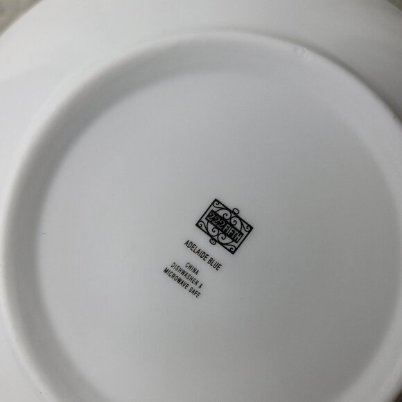 222 Fifth Adelaide Blue 6.25" Round Appetizer Plates Set of 4 - Picture 3 of 5